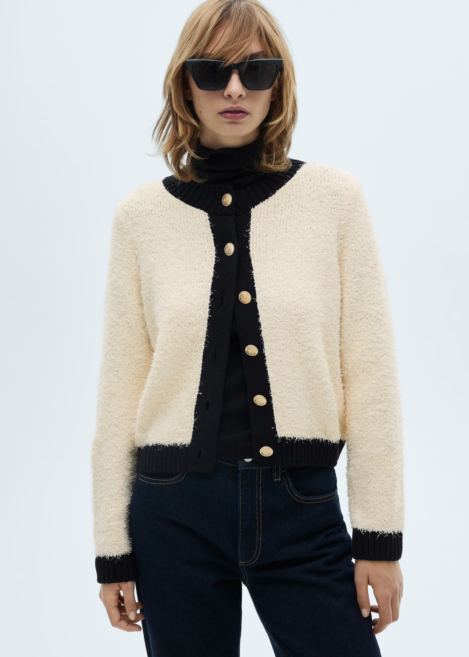 Contrasted buttons jacket - Women | MANGO USA | Mango (US/MX/AU)