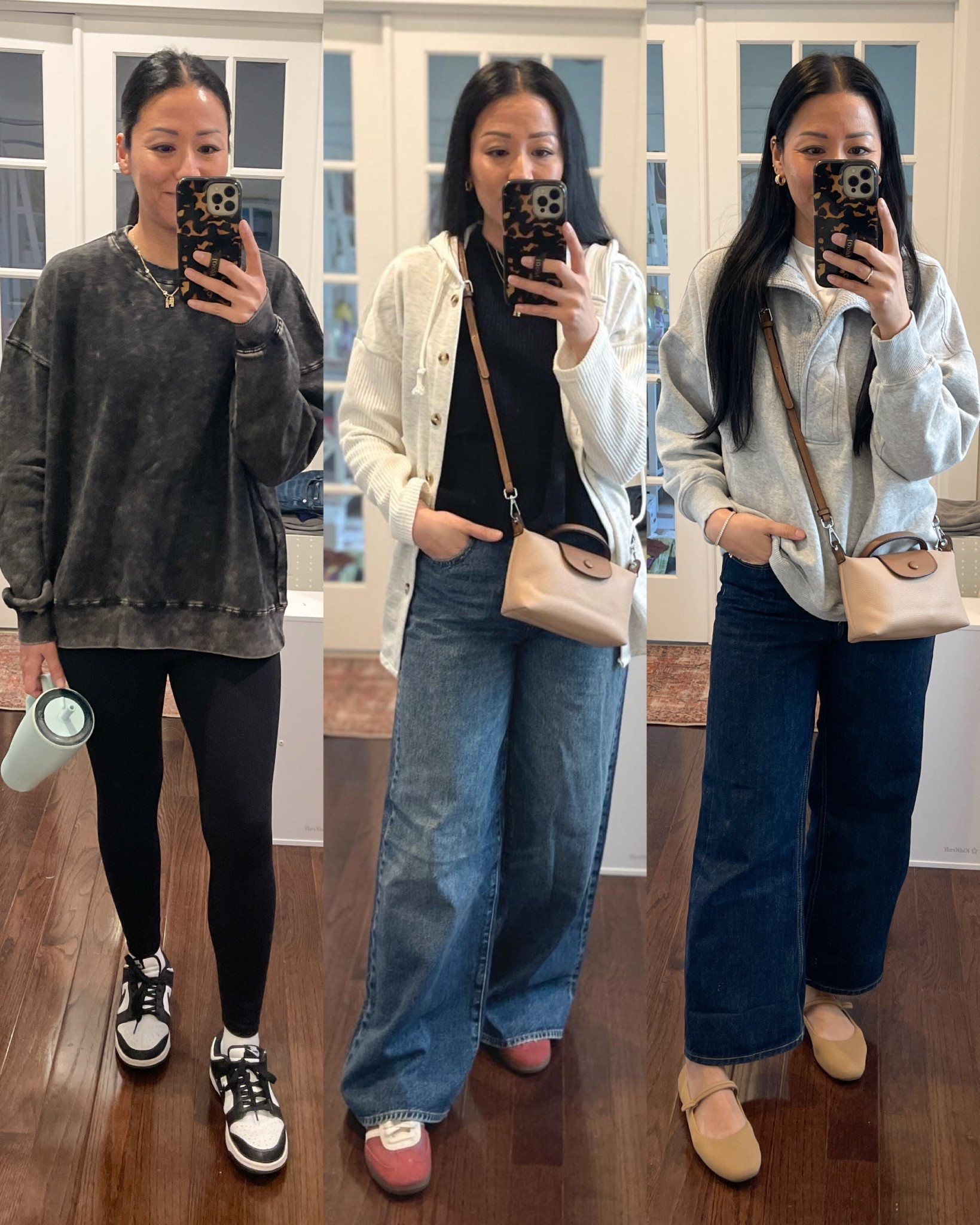 Exact sweatshirt sold out (wild Fable)
Size small legging
Dunks are true to size

Size small hoodie
Size 26 jeans
Sized up 1/2 in kids Sambas

Size small sweatshirt
Size 2 regular jeans
Sized up 1/2 in Rothy’s 



#LTKOver40 #LTKStyleTip #LTKSaleAlert