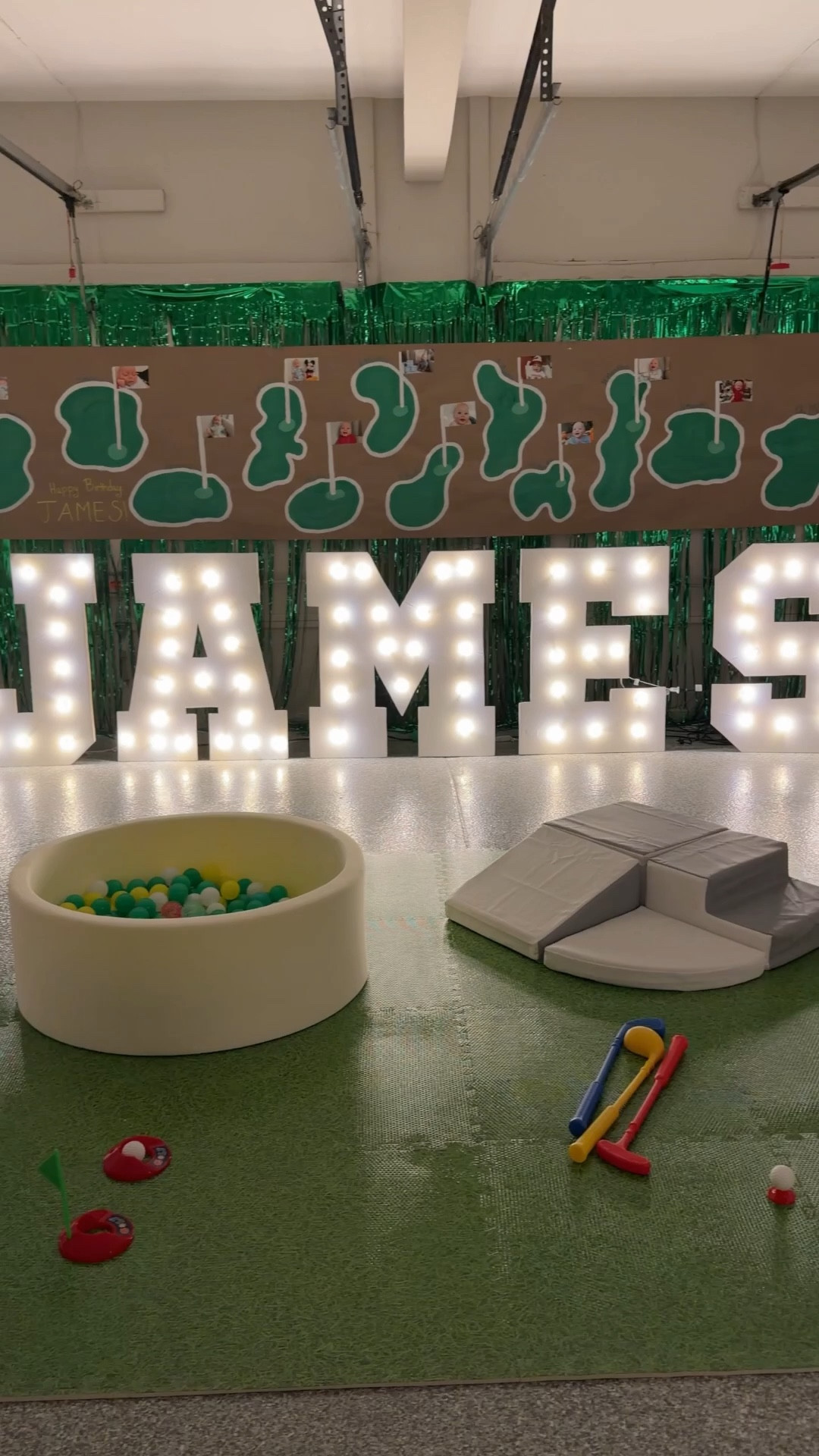 We completely transformed our garage for our son’s first birthday party: James Mastered His First Year! The perfect birthday theme for the golf lovers or southern families! Linked everything you need to decorate this soft play area! 

 #LTKKids #LTKBaby #LTKmomlife