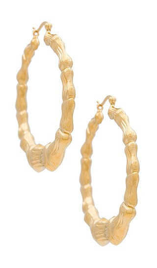 Bamboo Hoops in Gold | Revolve Clothing (Global)