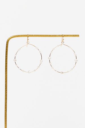 Pearl Glass Bead Hoops | Altar'd State