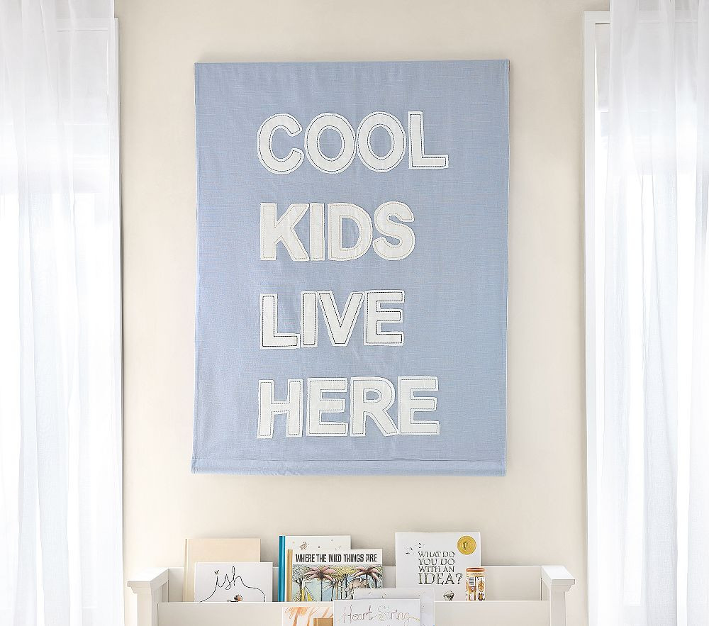 Cool Kids Live Here Embroidered Canvas Art (44" x 34") | Pottery Barn Kids