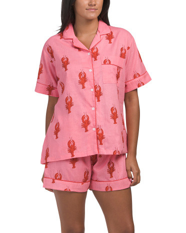 2pc Cotton Lobster Pajama Set | TJ Maxx