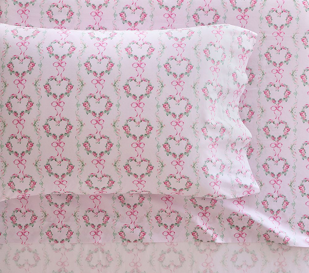 LoveShackFancy Hearts Organic Sheet Set | Pottery Barn Kids
