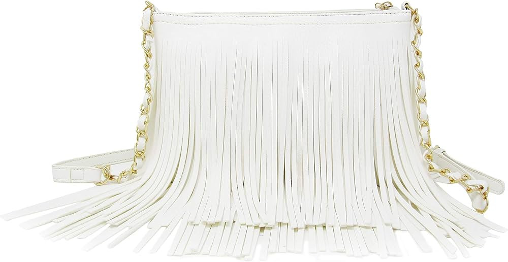 Solene Fringe Crossbody Shoulder Bag with Strap, Tassel Messenger bag, Country Style Western Frin... | Amazon (US)