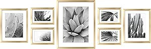 ArtbyHannah 7 Pack Gold Gallery Wall Picture Frames Sets with Decorative Botanical Art Prints for... | Amazon (US)