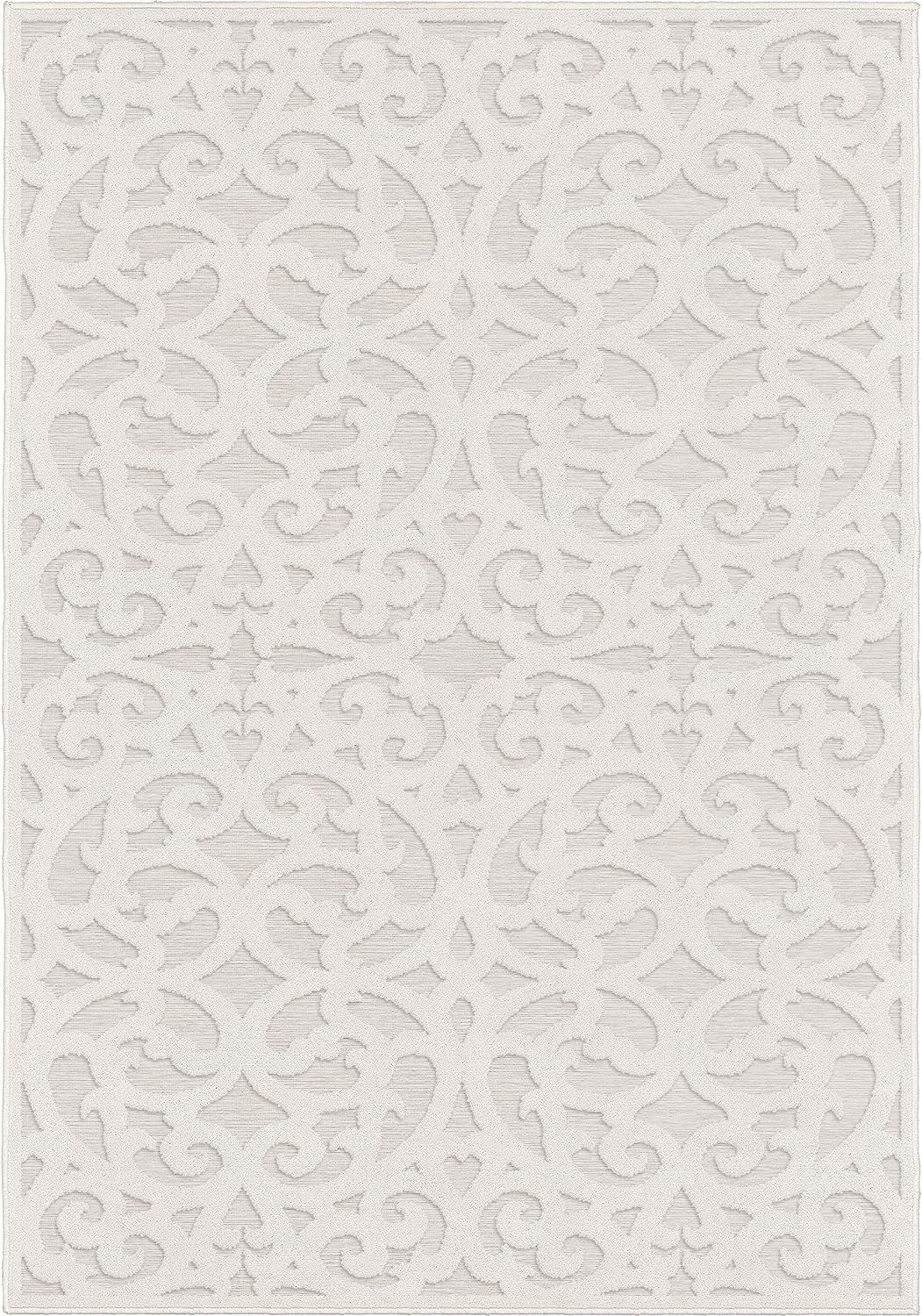 Orian Rugs Sculpted 4704 Indoor/Outdoor High-Low Debonair Natural Area Rug, 9' x 13', Ivory | Amazon (US)