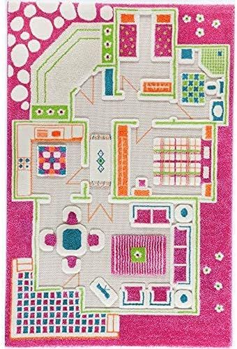 IVI World 3D Play Carpet 59 x 39-inch Educational Pink Playhouse Soft Floor Rug Mat for Bedroom, ... | Amazon (US)