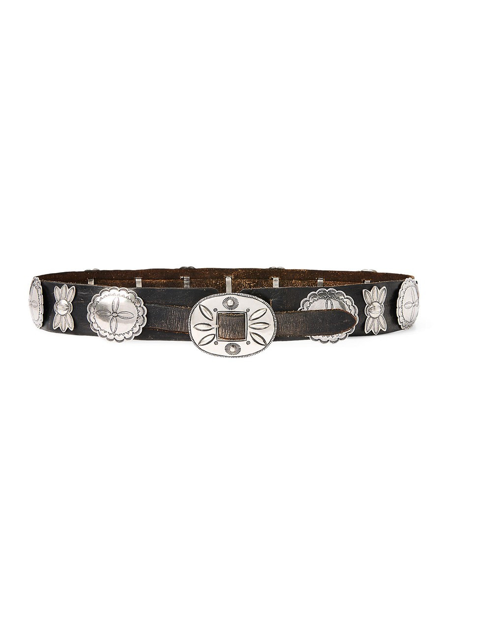 Women's Western Concho Leather Belt - Black - Size XS | Saks Fifth Avenue