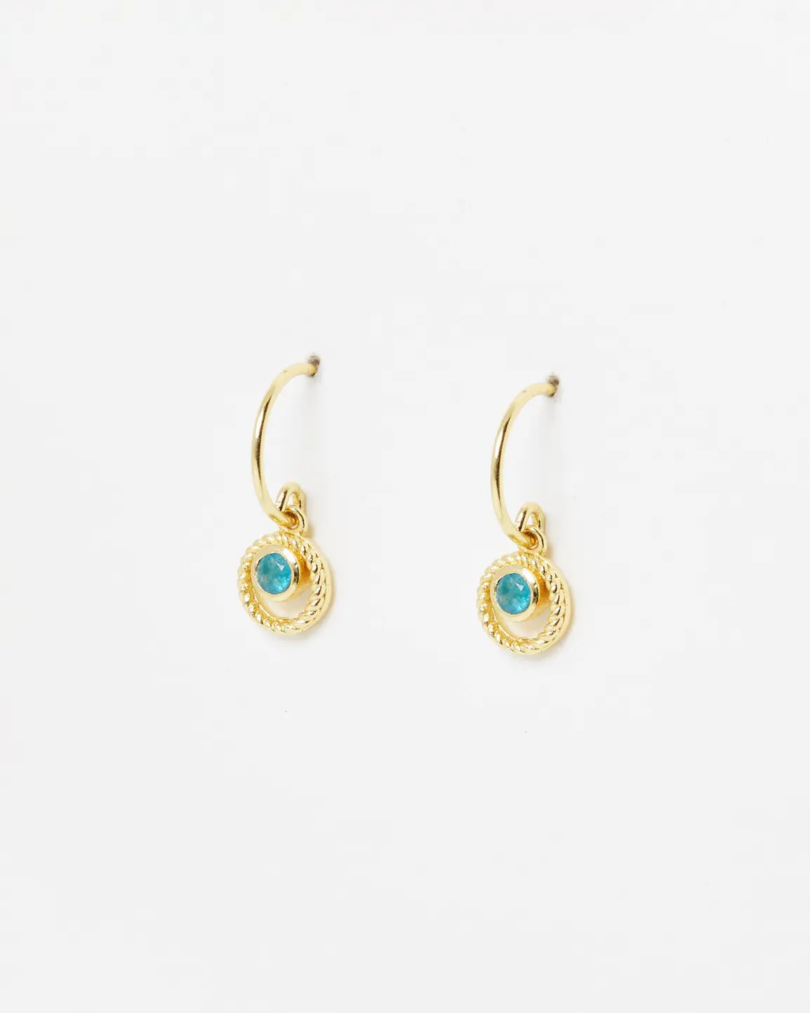 Sarai Blue Jade Gold Plated Hoop Earrings | Oliver Bonas IE | Oliver Bonas (Global)
