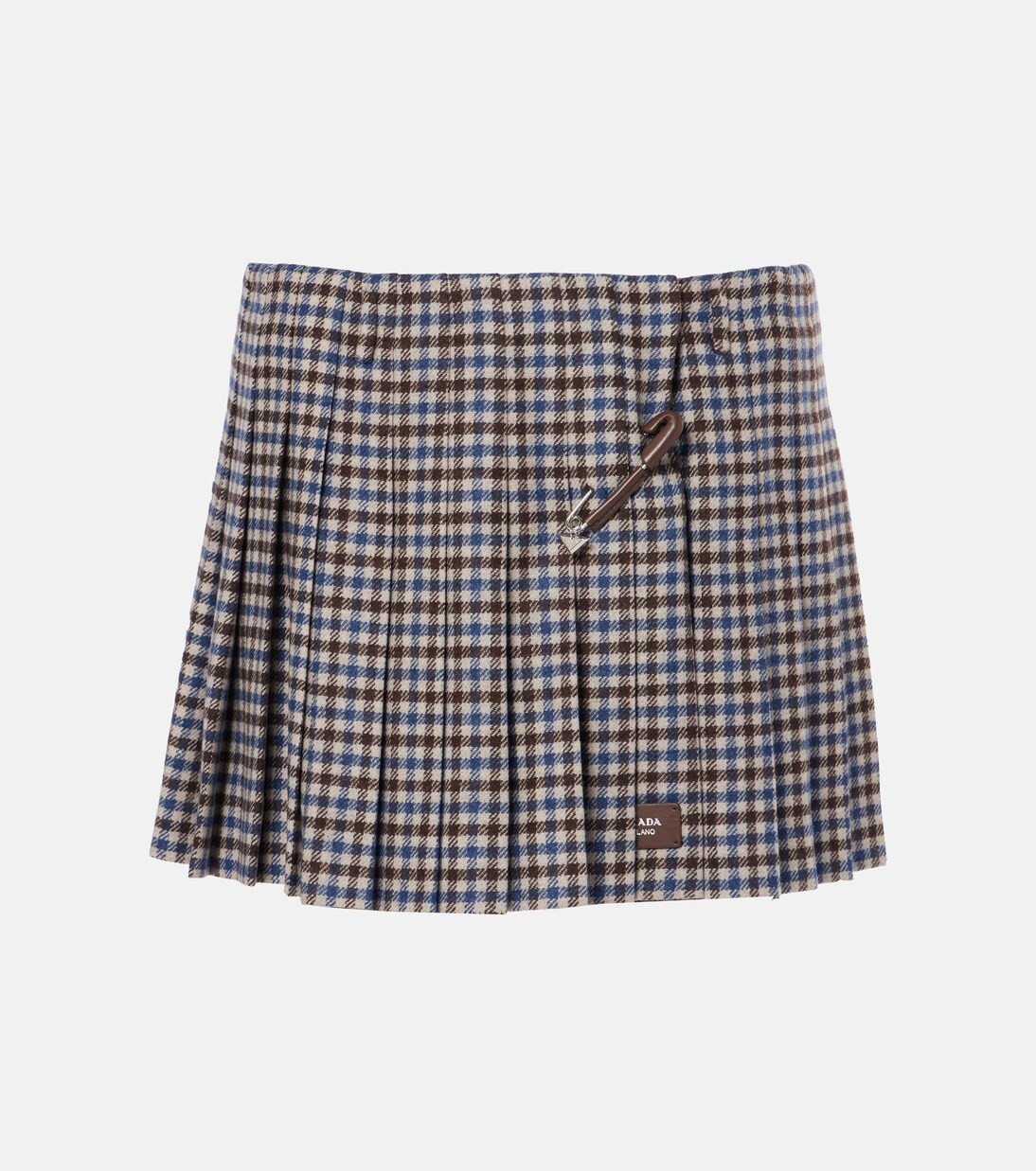 Pleated checked wool twill miniskirt | Mytheresa (US/CA)