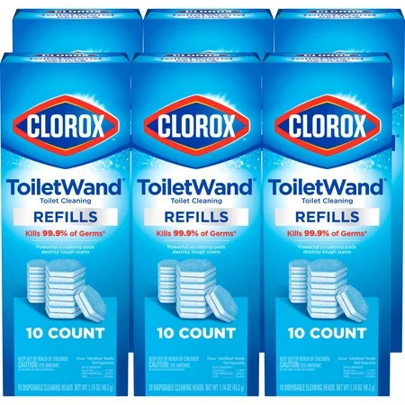 (6 pack) Clorox ToiletWand Disinfecting Brush Refills, Toilet Bowl Cleaner Disposable Wand Heads, 10 Count | Walmart (US)