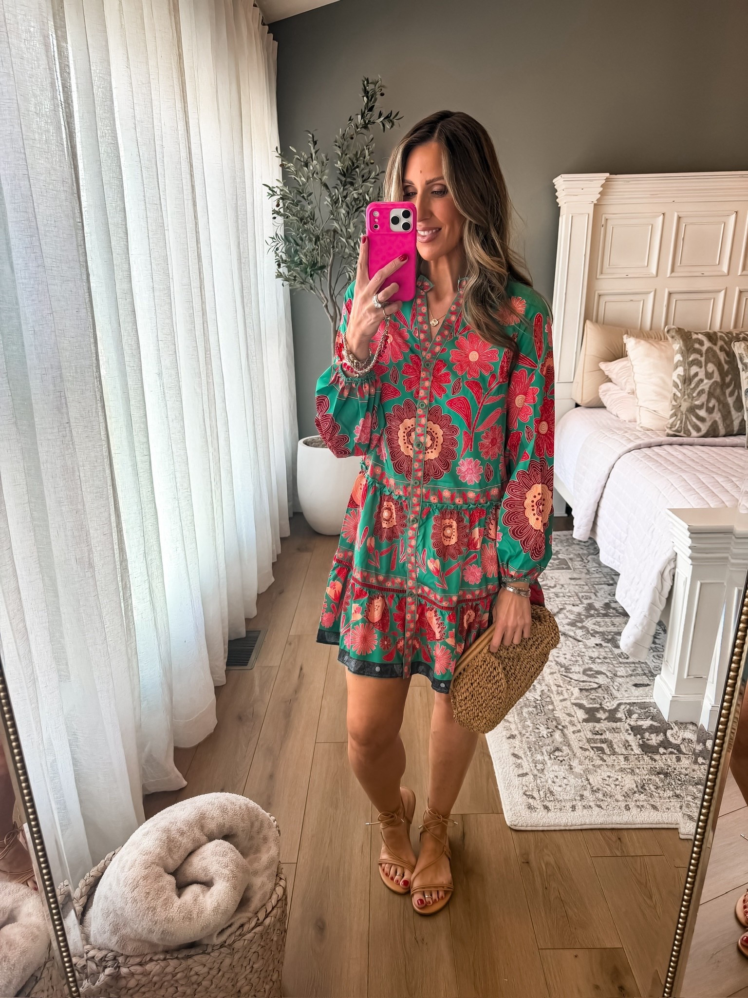 Look for less, designer inspired, pink patterned long sleeve dress, vacation outfits women, elevated mom approved spring outfits, themominstylee

#LTKSeasonal #LTKootd #LTKFestival