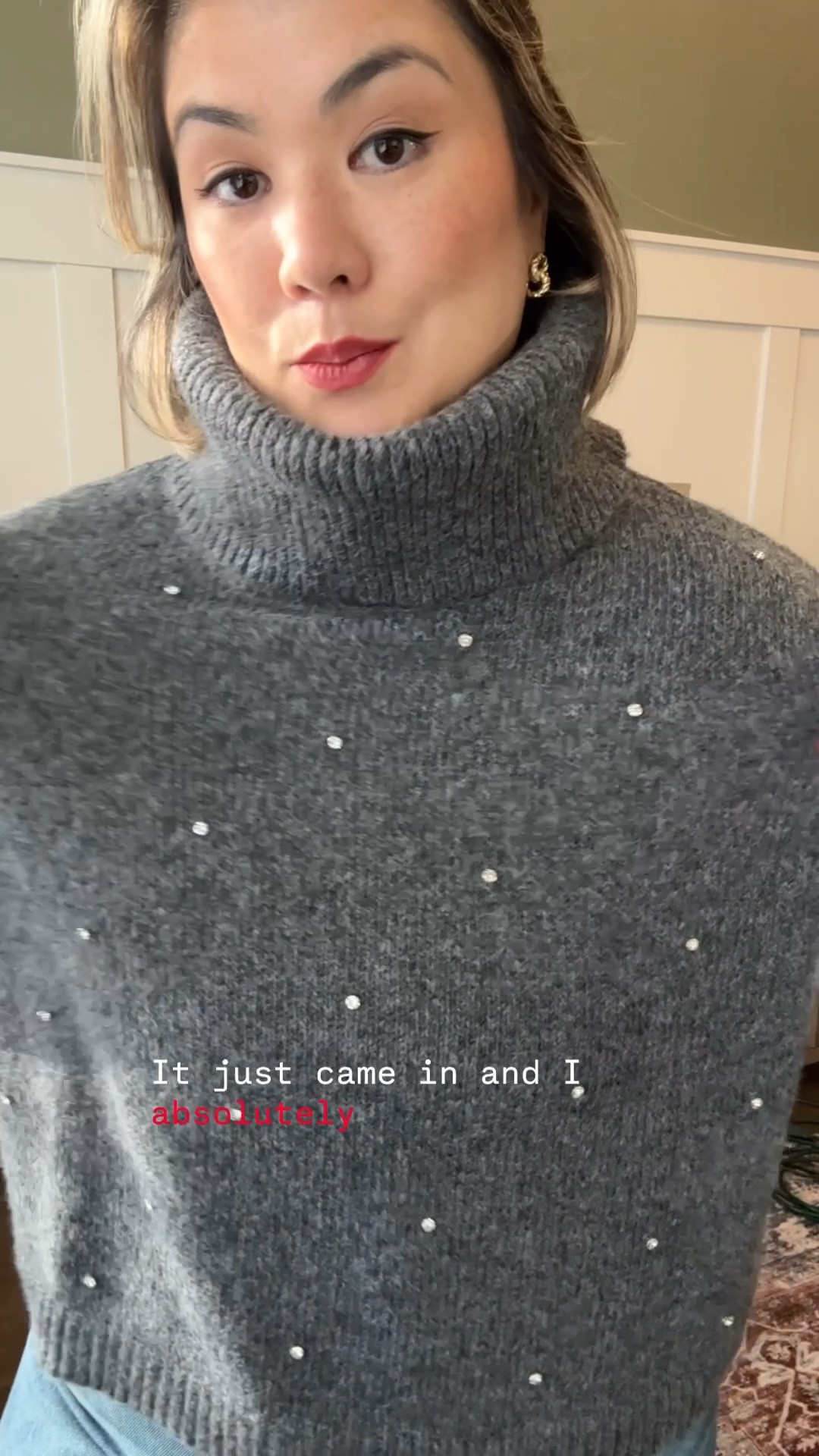 I’m wearing this in a M/L and it fits perfectly. The gray has white rhinestones while the beige has rose gold rhinestones. The material is very soft. The turtleneck is very loose and comfortable now 55% off plus an additional 15% off and free shipping no minimum! On top of all of that, almost all of their sweaters are $25 and their denim is $29 today! These are some super good deals and you can still get these items before Christmas!

#LTKSaleAlert #LTKootd #LTKHoliday