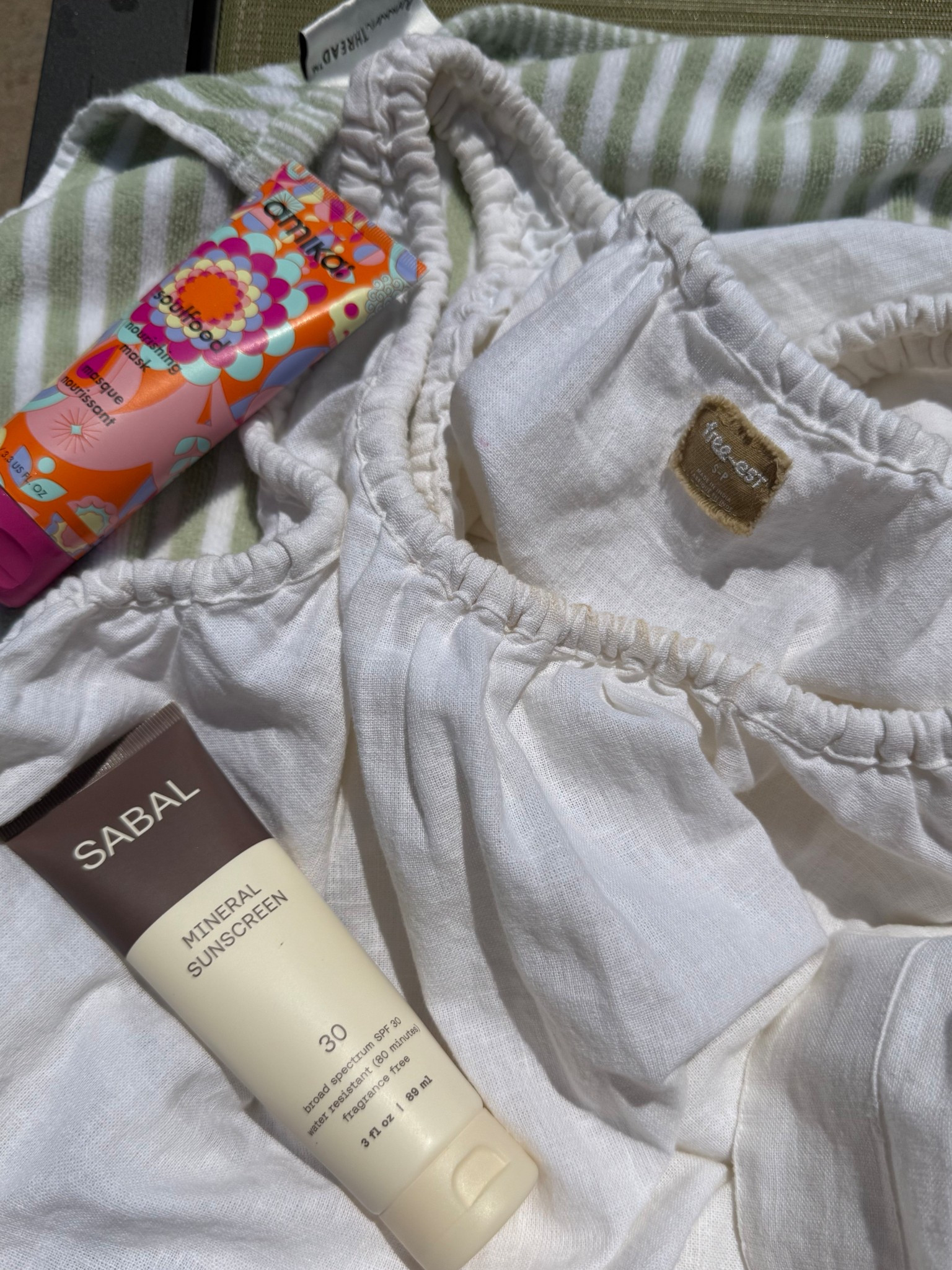 Pool essentials! Oversized thick towels make all the difference. I also love having a hair mask for after chlorine and this is the CUTEST linen cover up. 
Use CODE EMMA15 On SabalSun for a discount on the best mineral sunscreen with no white cast!

#LTKFindsUnder100 #LTKSwim #LTKSeasonal