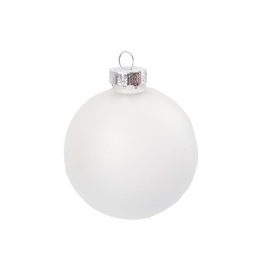 Northlight Petite Matte Finish Glass Christmas Ball Ornaments - 1.25" (30mm) - Snow White - 40ct | Target