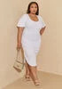 Ruched Ribbed Tee Dress | Ashley Stewart