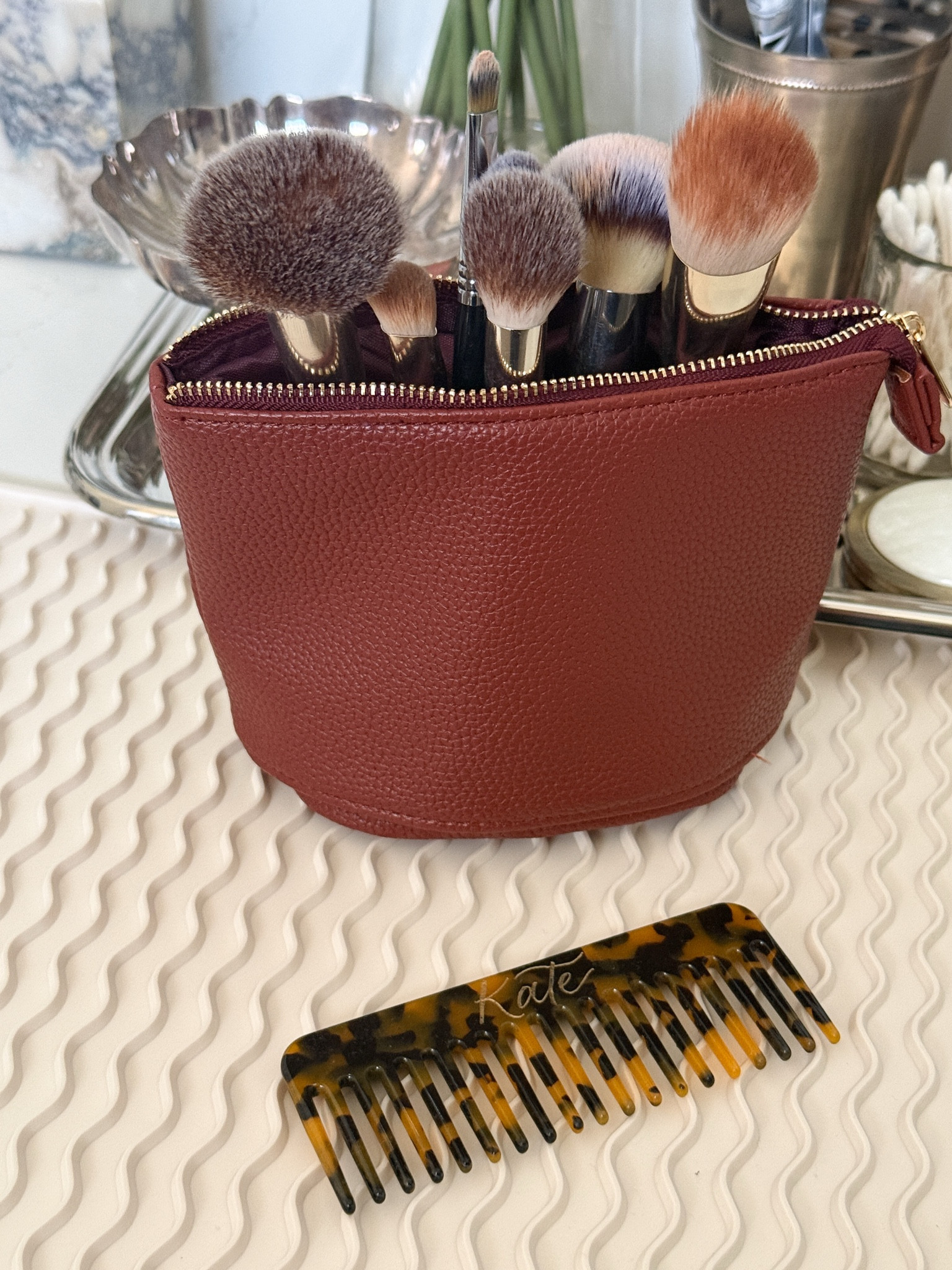 Travel makeup brush bag and hair tool heat mat 

#LTKTravel #LTKgrwm #LTKBeauty