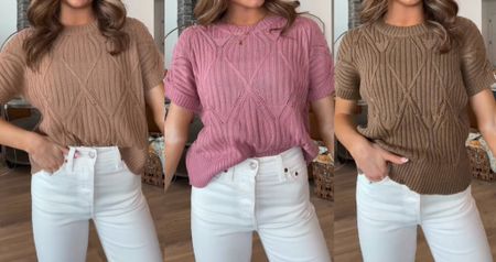spring sweater 🌸🫶🏽✨ #amazonspringfashion #knitsweatertop #affordablewomensclothing amazon spring fashion must have basic crochet knit ribbed short sleeve sweater top casual outfit inspo look alike inspired affordable womens clothing 

#LTKSeasonal #LTKfindsunder50 #LTKstyletip