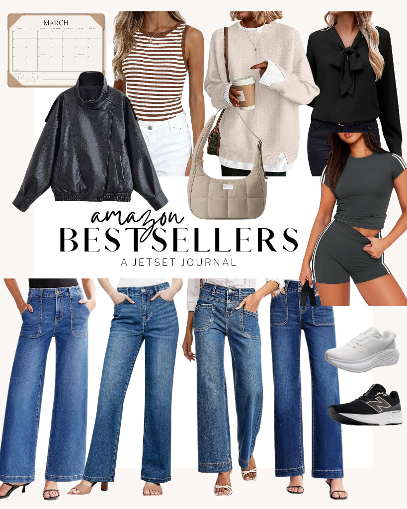 I'm excited to try out these Amazon bestsellers! There are plenty of chic outfits that you can pair up for a stylish look. This FindThy leather jacket really suits my style! I also love the collection of jeans and footwear. Don't miss the two-piece lounge set from NIASHOT. It's perfect for workout sessions! 

 #LTKSeasonal #LTKSaleAlert #LTKTravel