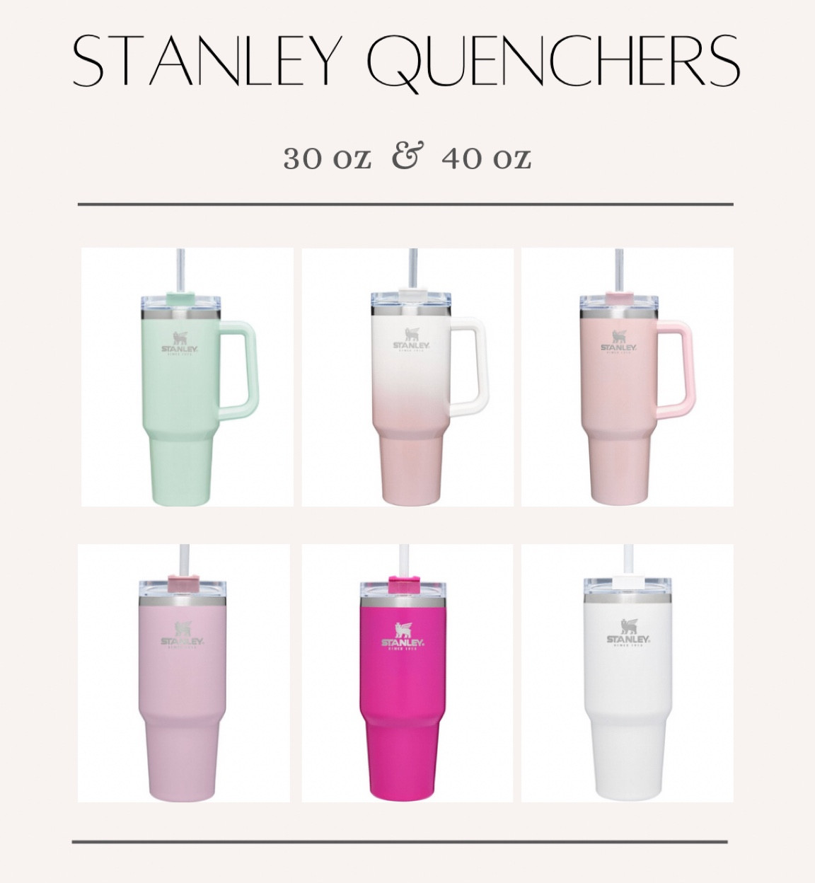Stanley Adventure Stainless Steel Quencher. Comes in 8 colors and two sizes. 30oz and 40oz tumblers available at Target 🎯 

#LTKFind #LTKhome #LTKGiftGuide