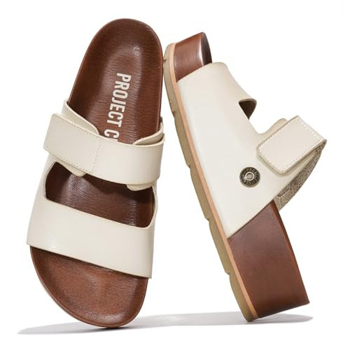 Project Cloud 100% Genuine Leather Platform Sandals Women Footwear - Beach Summer Wedges with Comfortable Memory Foam Insole - Non Slip & Lightweight Wedge Sandals for Women (Prime,CLOUD,11) | Amazon (US)