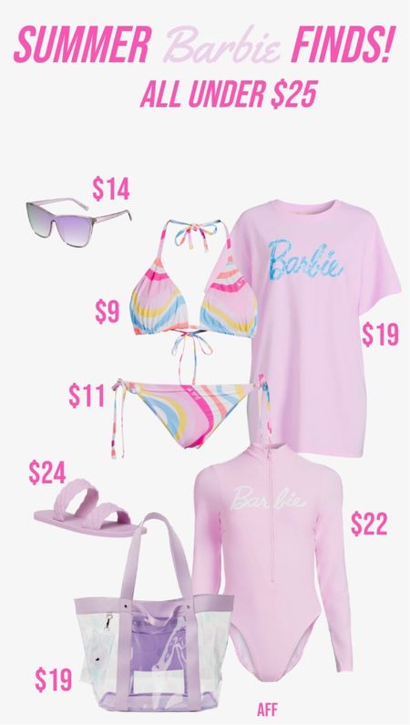 With the Barbie movie coming out this summer, it’s the perfect time to grab some Barbie merch! All of the items linked are under $25 and from Walmart! ////////////
barbie swimsuit, barbie bikini, barbie graphic tee, barbie tee, barbie oversized tee, barbie shirt under $20, graphic tee under $25, oversized tee under $20, swimsuit cover, swim coverup, pink rash guard, rash guard swimsuit, rash guard under $25, slides under $25, sandals under $25, lavender sandals, purple sandals, beach bag under $20, beach tote under $20,  pool tote under $20, striped bikini, sunglasses under $20, sunglasses under $15, lavender sunglasses, purple sunglasses, walmart finds, walmart under $20, walmart under $25, barbie tee under $20, barbie movie outfit, summer outfit, summer looks, beach vacation, pool day

#LTKtravel #LTKfamily #LTKswim