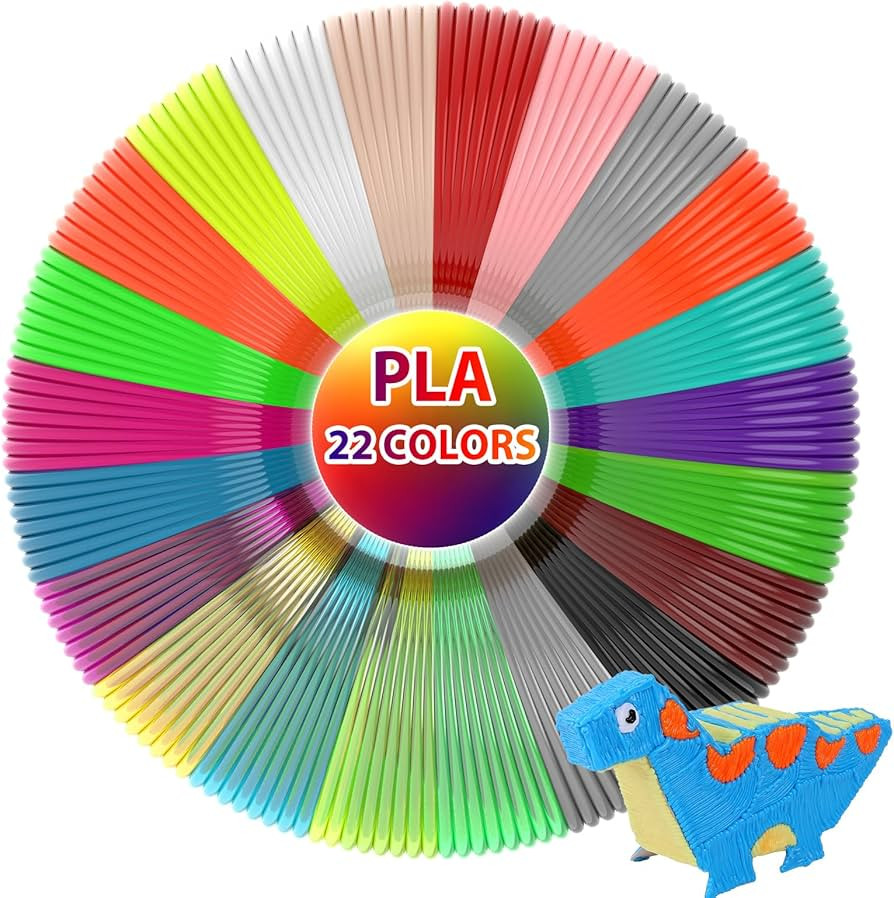 22 Colors 3D Pen Filament 1.75mm PLA, Each Color 10 Feet, Total 220 Feet 3D Pen Filament Refills ... | Amazon (US)