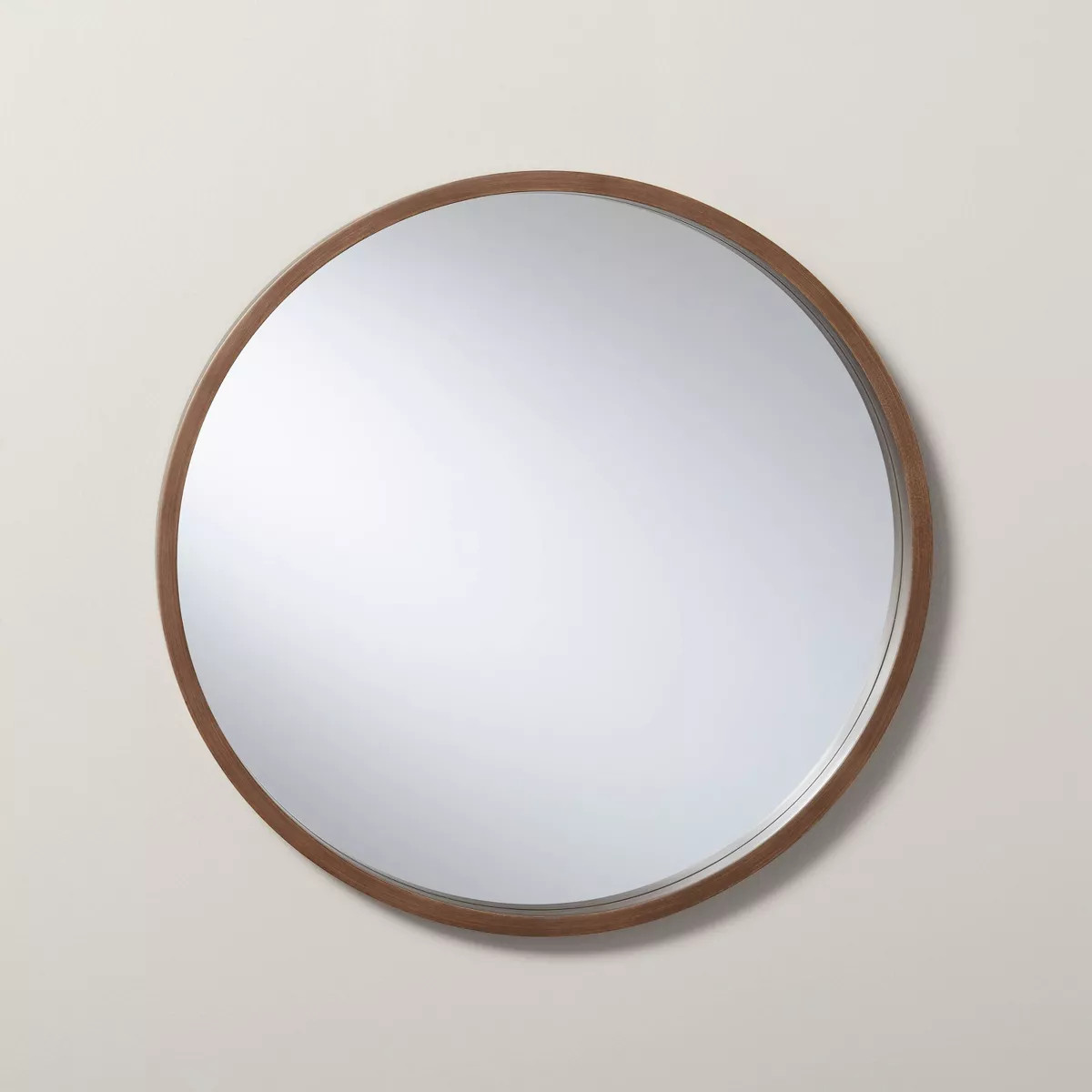 16" Round Wood Framed Wall Mirror Aged Oak - Hearth & Hand™ with Magnolia: Bathroom, Circular, ... | Target