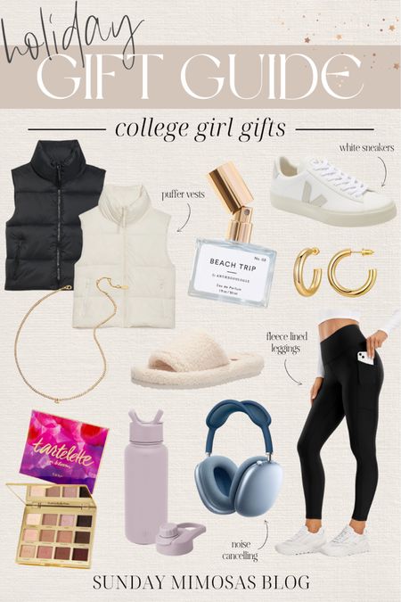 Holiday Gift Guide: Gift Guide for College Girls, Gift Ideas for college girl, gifts for college students, Christmas gifts for college girl, college girl gift ideas, Christmas gift ideas for college students, Gift ideas for girls in their 20's, Gift ideas for her, gift ideas for women, Christmas gift ideas for women, gifts for her, gifts for women, gift guide for women, puffer vests, initial necklaces, fleece lined leggings, CRZ Yoga leggings, nostalgia perfume, veja sneakers, white sneakers, tarte in bloom palette, neutral eyeshadow palette, simple modern water bottle, fuzzy slippers, apple airpods max noise cancelling headphones #giftguide #giftsforher #giftsforwomen #giftideasforwomen #collegegirlgifts #giftguidecollegegirls

#LTKHoliday #LTKSeasonal #LTKunder50