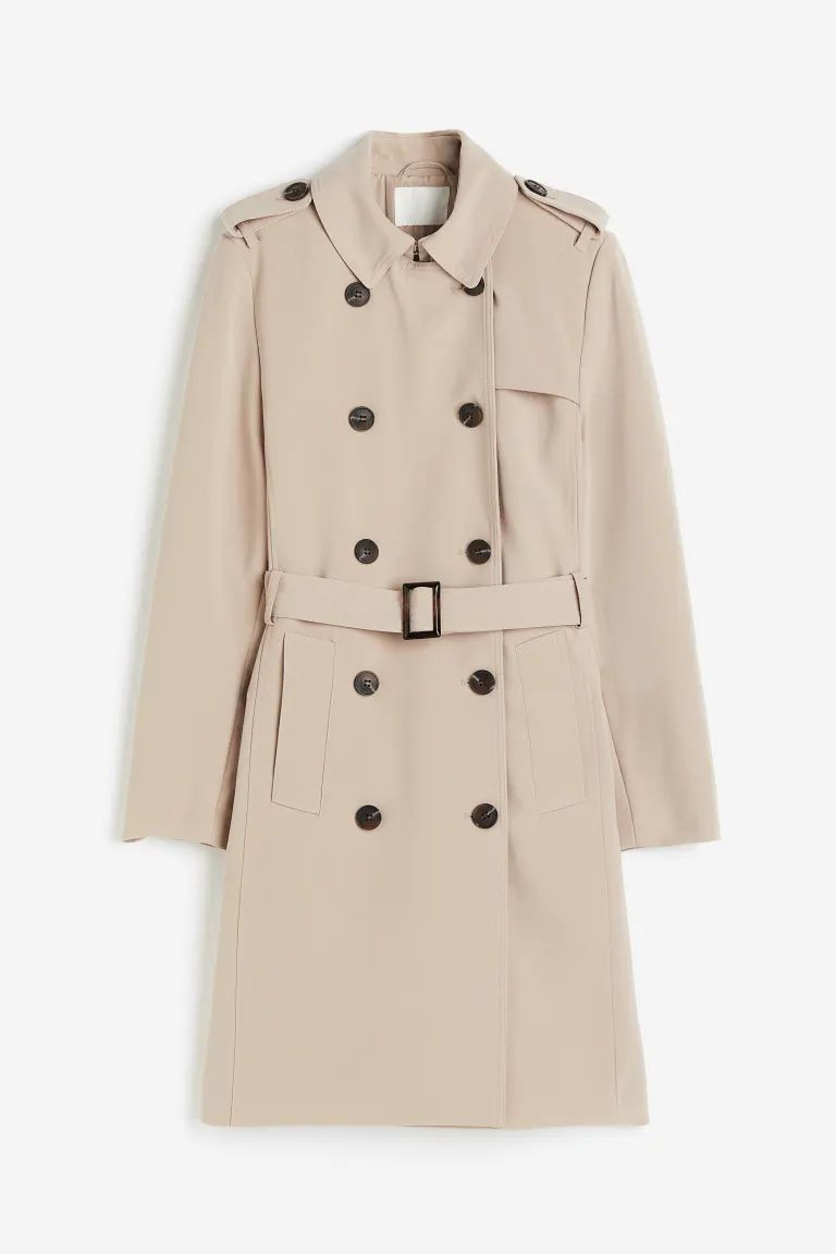 Double-breasted Trenchcoat - Beige - Ladies | H&M US | H&M (US + CA)