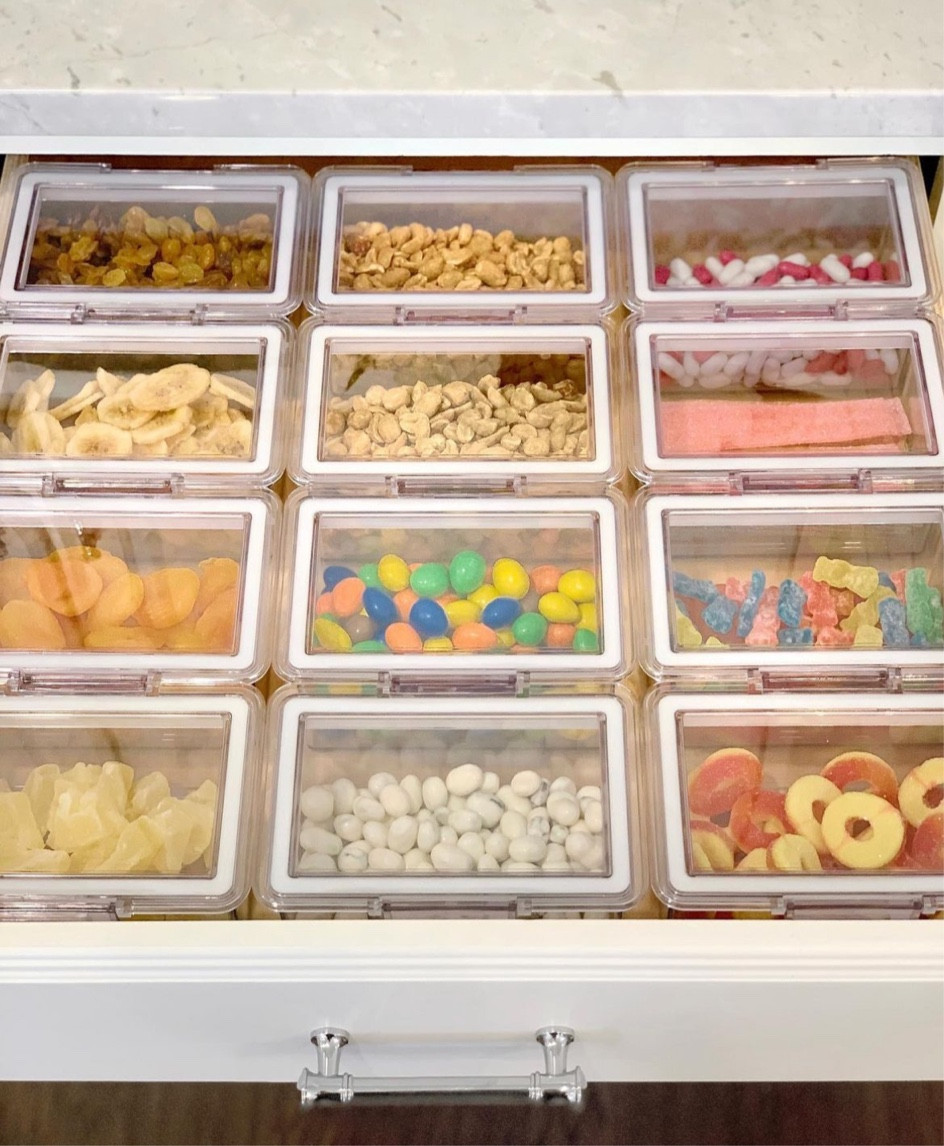 Candy drawer, drawer containers, drawer organization, kitchen organization, small containers with lid, pantry organization, food storage canisters, shallow drawers,  the home edit new year organization drawer organizer 

#LTKhome #LTKstyletip #LTKFind