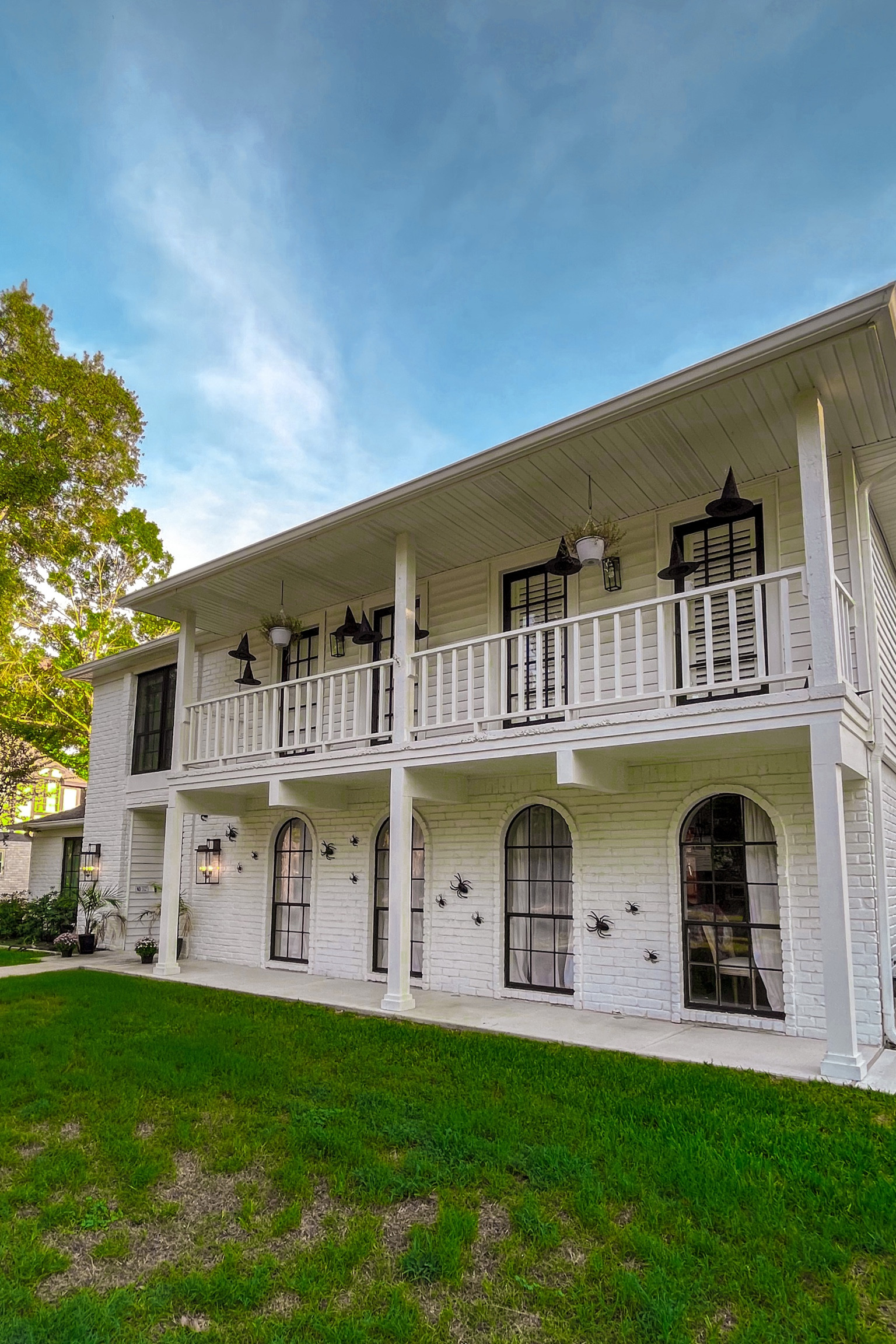 Third year using the witches hats. This year if I just looked at the command strips wrong I was having to put new sticky parts up.  
And in the past I’ve put up the bats but they are so small and it feels like I put up hundreds so  I wisened up got some bigger spiders. And you betcha- command strips. 

Spiders are on sale! 

#LTKSeasonal #LTKhome #LTKHalloween