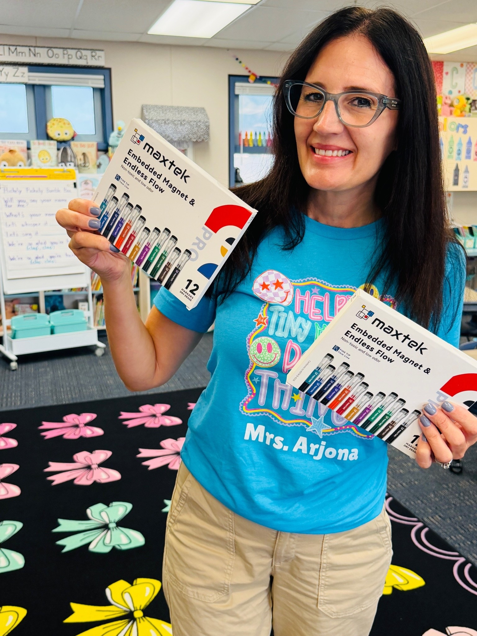 Liquid dry erase markers with an eraser on the cap!