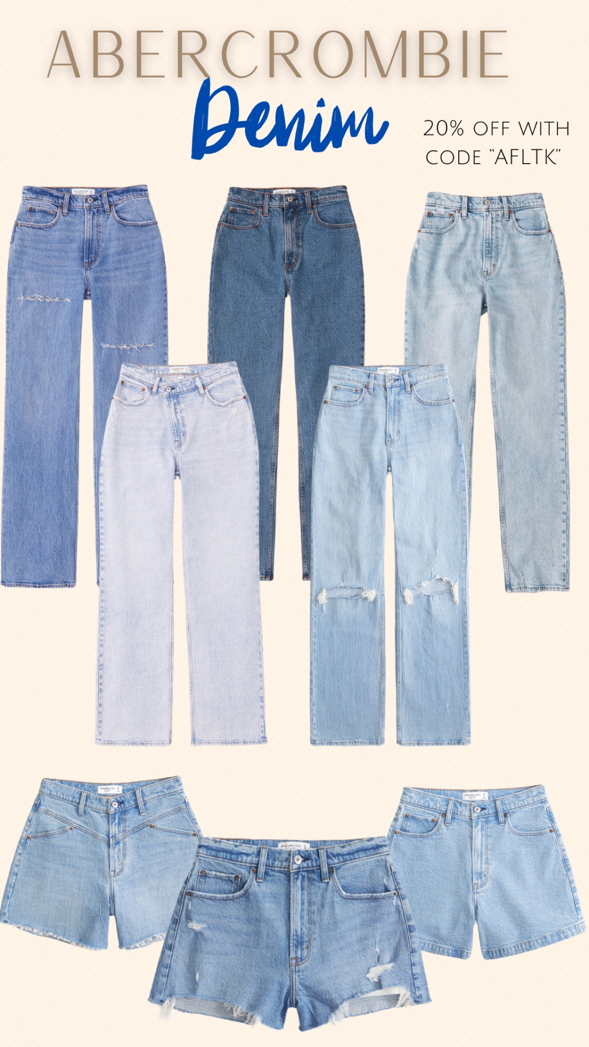 20% off with code “AFLTK” 💫











Abercrombie, Abercrombie Denim, Denim, Fashion, Fashion Style

#LTKSpringSale #LTKsalealert #LTKstyletip