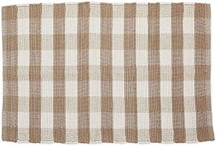 DII Buffalo Check Rug Collection, Hand Dyed Reversible Chindi Rug, 26x40, Stone/Cream | Amazon (US)
