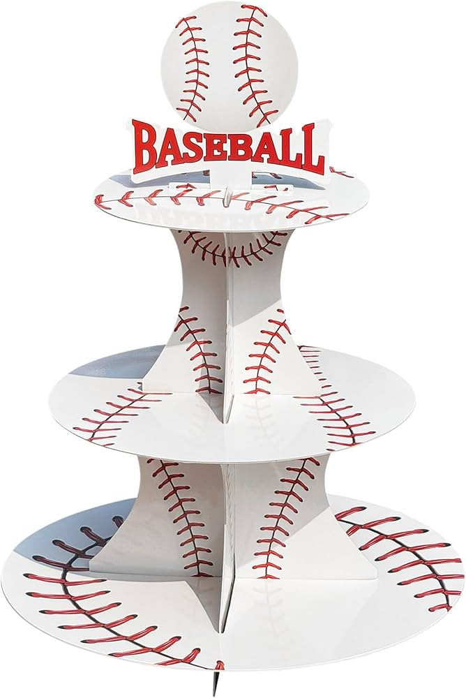 3 Tier Baseball Cupcake Stand Baseball Party Decorations Baseball Party Favors Baseball Birthday ... | Amazon (US)