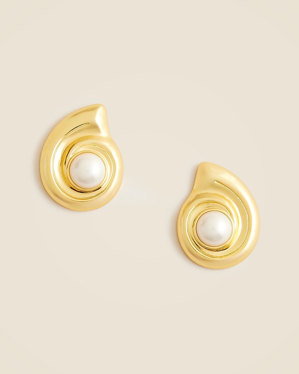 Shell earrings with inset pearls | J. Crew US