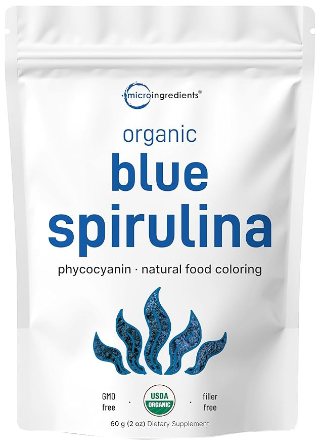 Organic Blue Spirulina Powder (Phycocyanin Extract), 60 Servings - No Fishy Smell, 100% Vegan Pro... | Amazon (US)