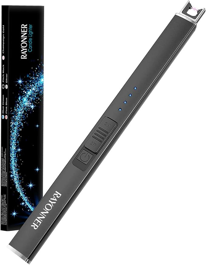 RAYONNER Electric Candle Lighter Rechargeable USB Lighter Arc Lighter Black | Amazon (US)