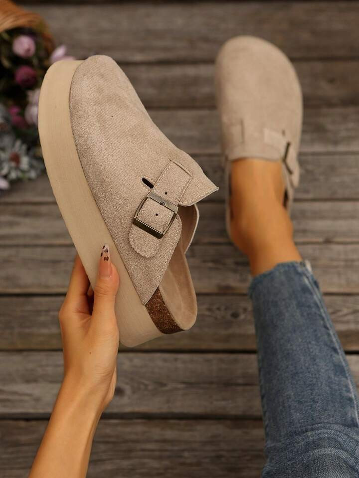 Women's Exported Plus Size 35-43 Spring Autumn New Half-Covered Slip-On Casual Loafers, Comfortab... | SHEIN