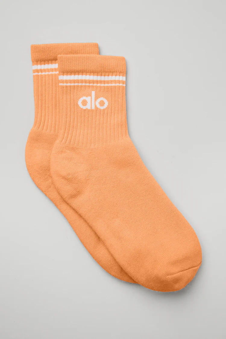 Unisex Half-Crew Throwback Sock - Cantaloupe/White | Alo Yoga (US)