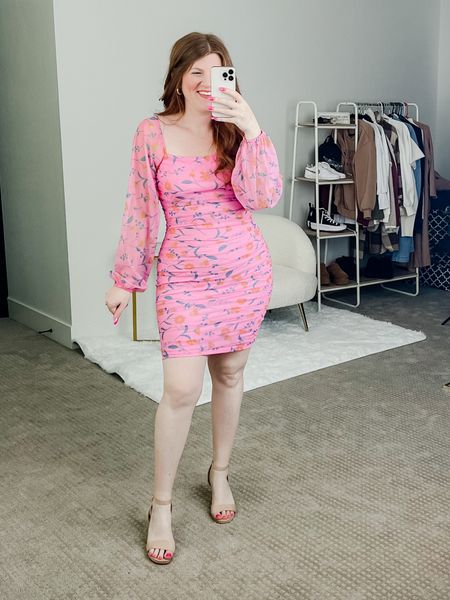 Spring wedding guest dress from amazon wearing size large. Pink dress. Spring dress. Spring outfit. 

#LTKunder50 #LTKSeasonal #LTKwedding