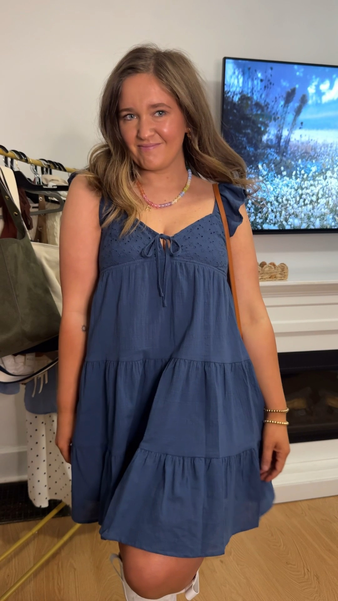 Blue sundress from Walmart for under $15 💙 Flutter sleeves, pockets, lined, and sooo easy to throw on for summer. The cutest little feminine dress moment ☀️
#WalmartFashion #WalmartFinds #SummerDress #AffordableFashion #NoBoundaries #WalmartStyle #SundressSeason #LTKStyle #CasualStyle #SummerOutfit #DressFinds #MomStyle #BudgetFashion

#LTKgrwm #LTKootd #LTKSeasonal