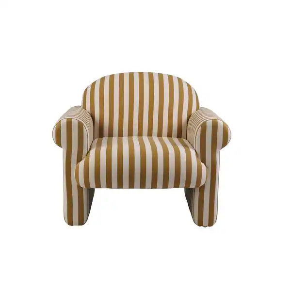 Fabric Upholstered Striped Chair - 38.38"L x 32.0"W x 32.63"H | Bed Bath & Beyond