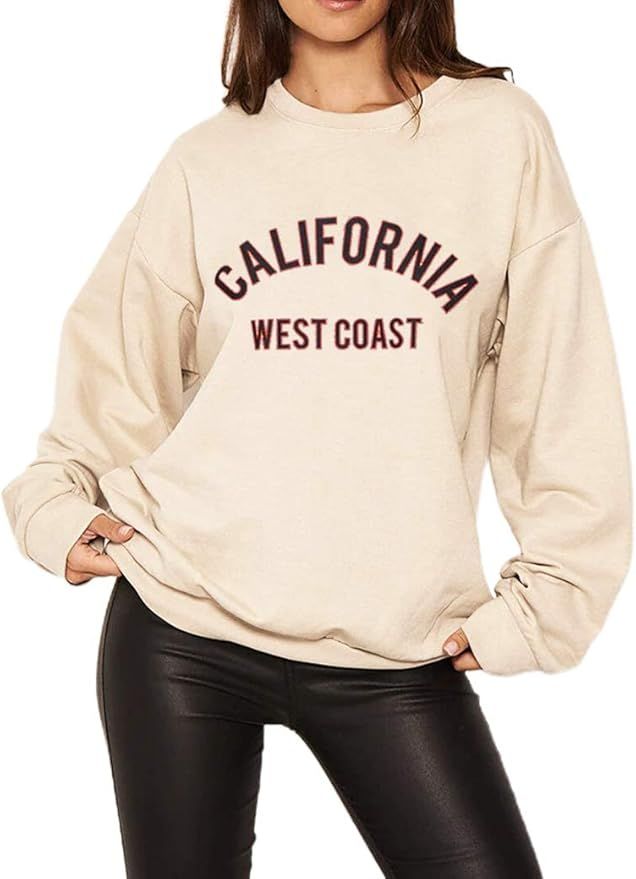 HeSaYep Women's Oversized Sweatshirt Crewneck Boyfriend Long Sleeve Pullover Letter Graphic Jumpe... | Amazon (US)