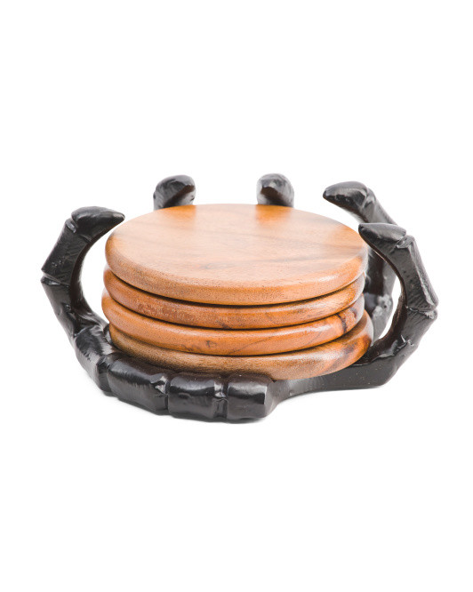 4pk Skeleton Hand Coaster Set | TJ Maxx
