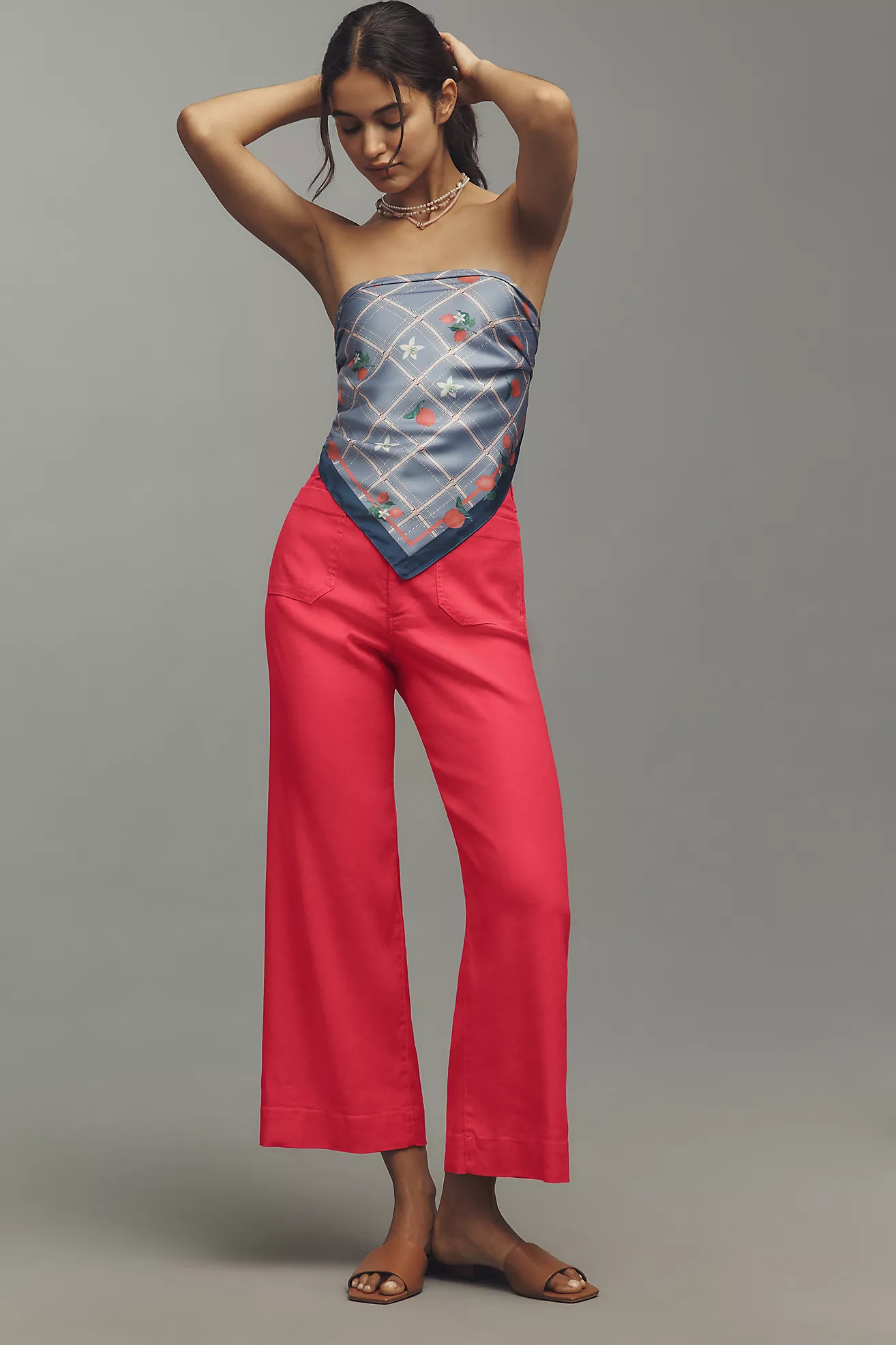 The Colette Linen Blend Crop Wide-Leg Pants by Maeve | Anthropologie (US)