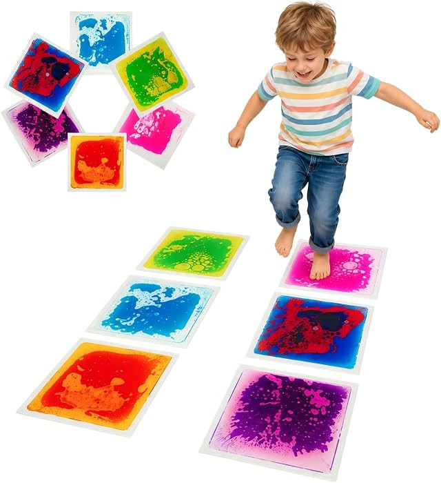 edusense Liquid Sensory Floor Tiles Non-Slip Autism Home&Classroom Play 3+ | Amazon (US)
