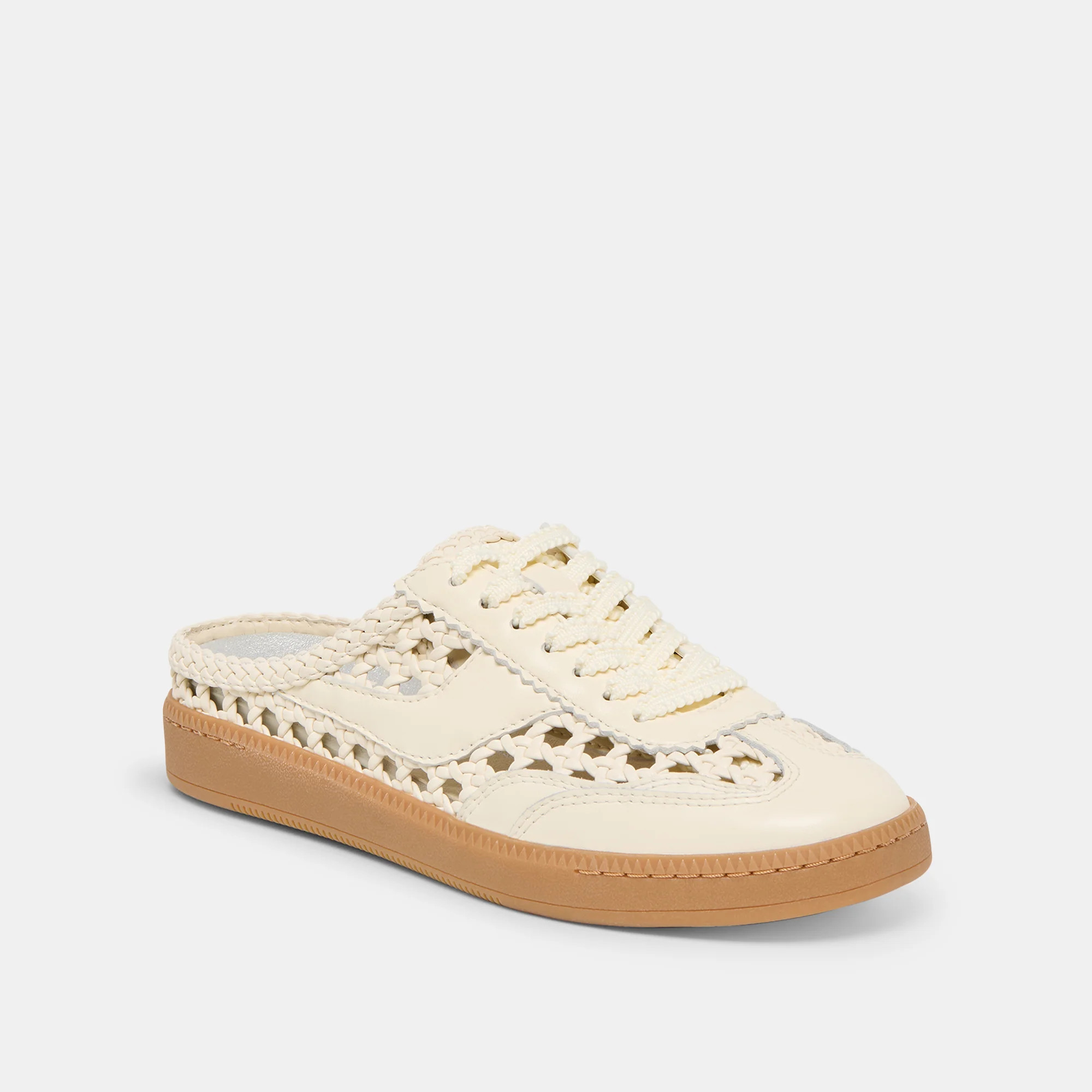 Notice Slide Woven Off White Woven Stella Sneakers | Dolce Vita | DolceVita.com